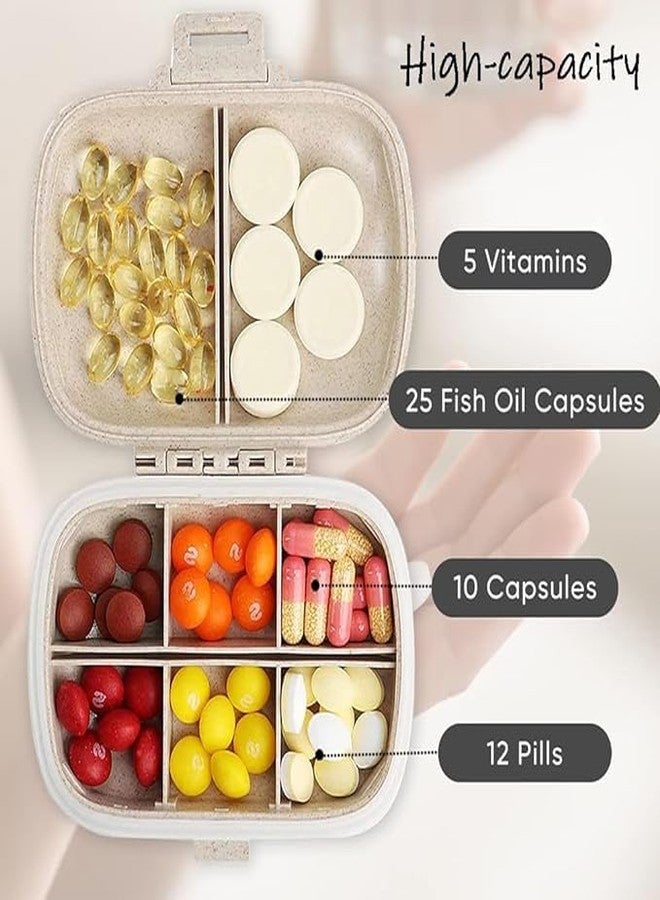 NETZILLA NAVA PAVA Medicine Organizer Box Portable Medicine Box for Home 8 Compartments Pill Organizer Small Pill Case for Travel Daily Use 1 PC (Random-Colour) - Image 2